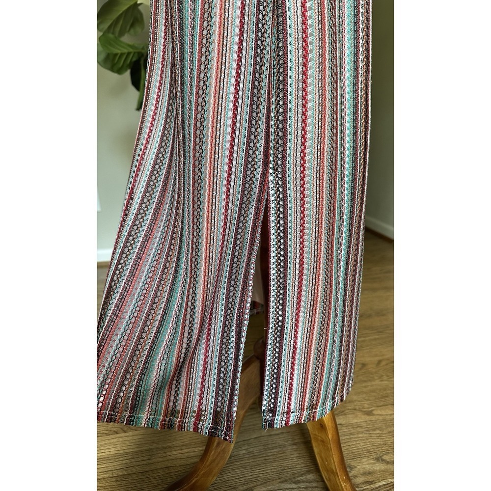 Sam Edelman Striped Midi Dress Size 6 Multicolor Belted Spaghetti Strap NWT - Picture 7 of 11